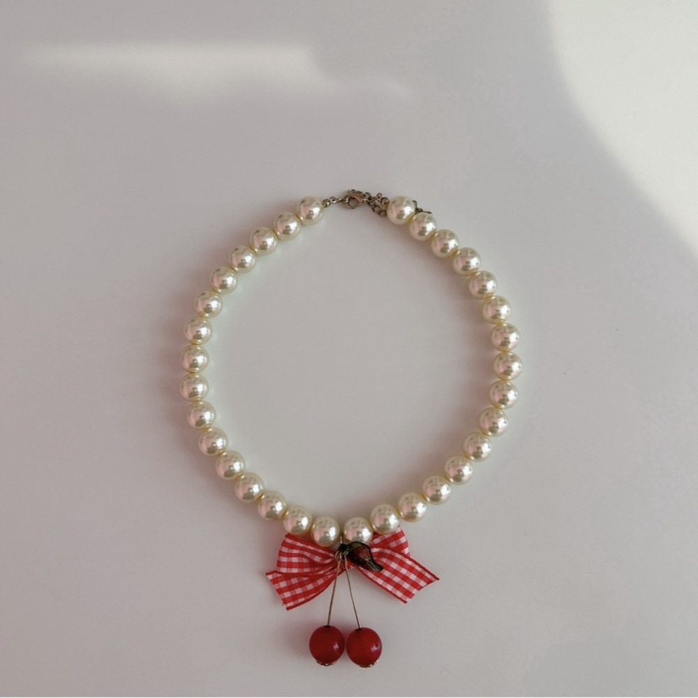 Liz Lisa Cherry Pearl Necklace